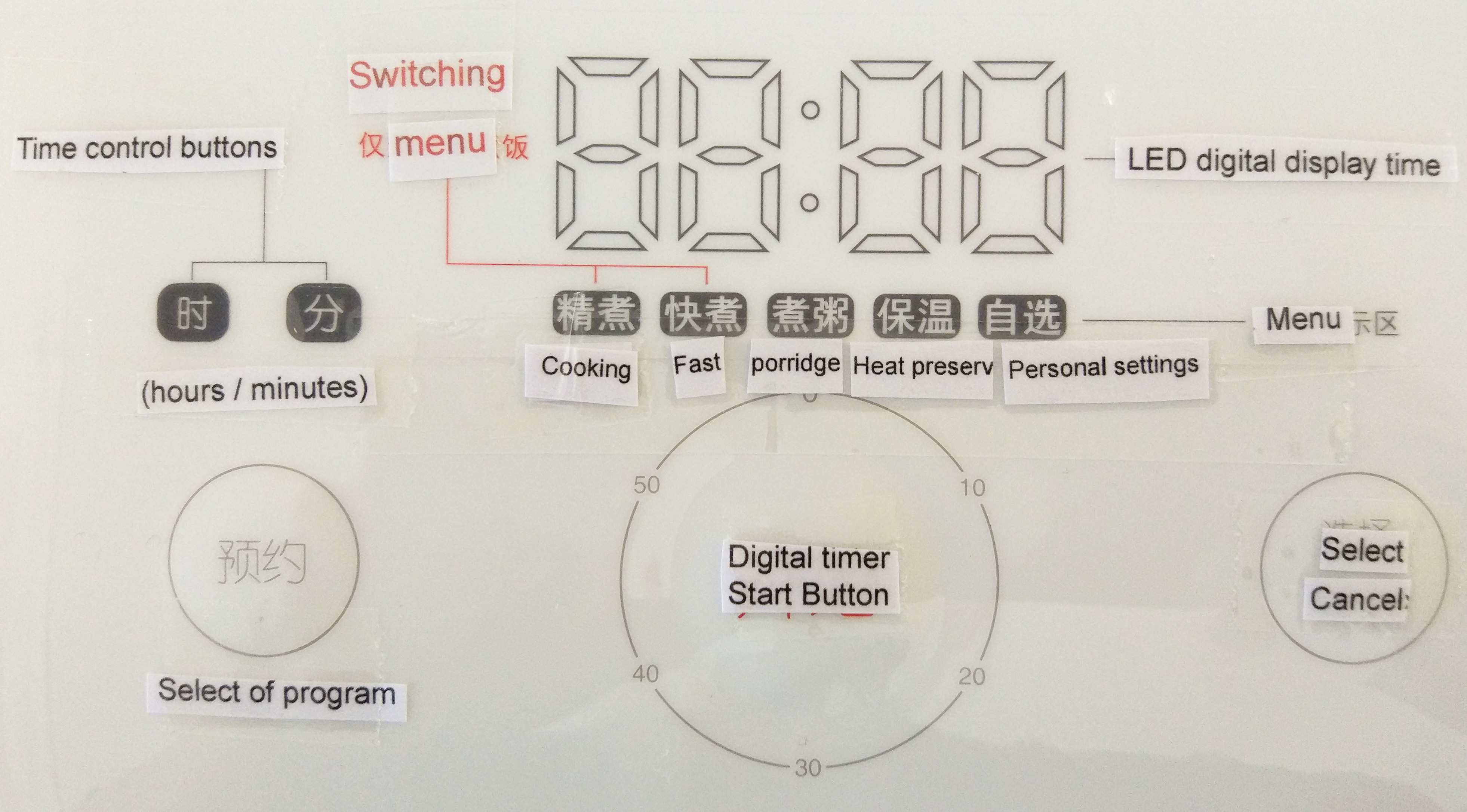 Chinese > English] Rice Cooker Buttons : r/translator