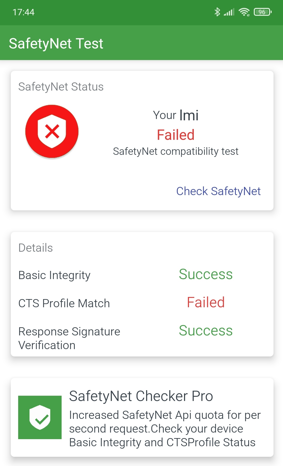 Cts profile match failed